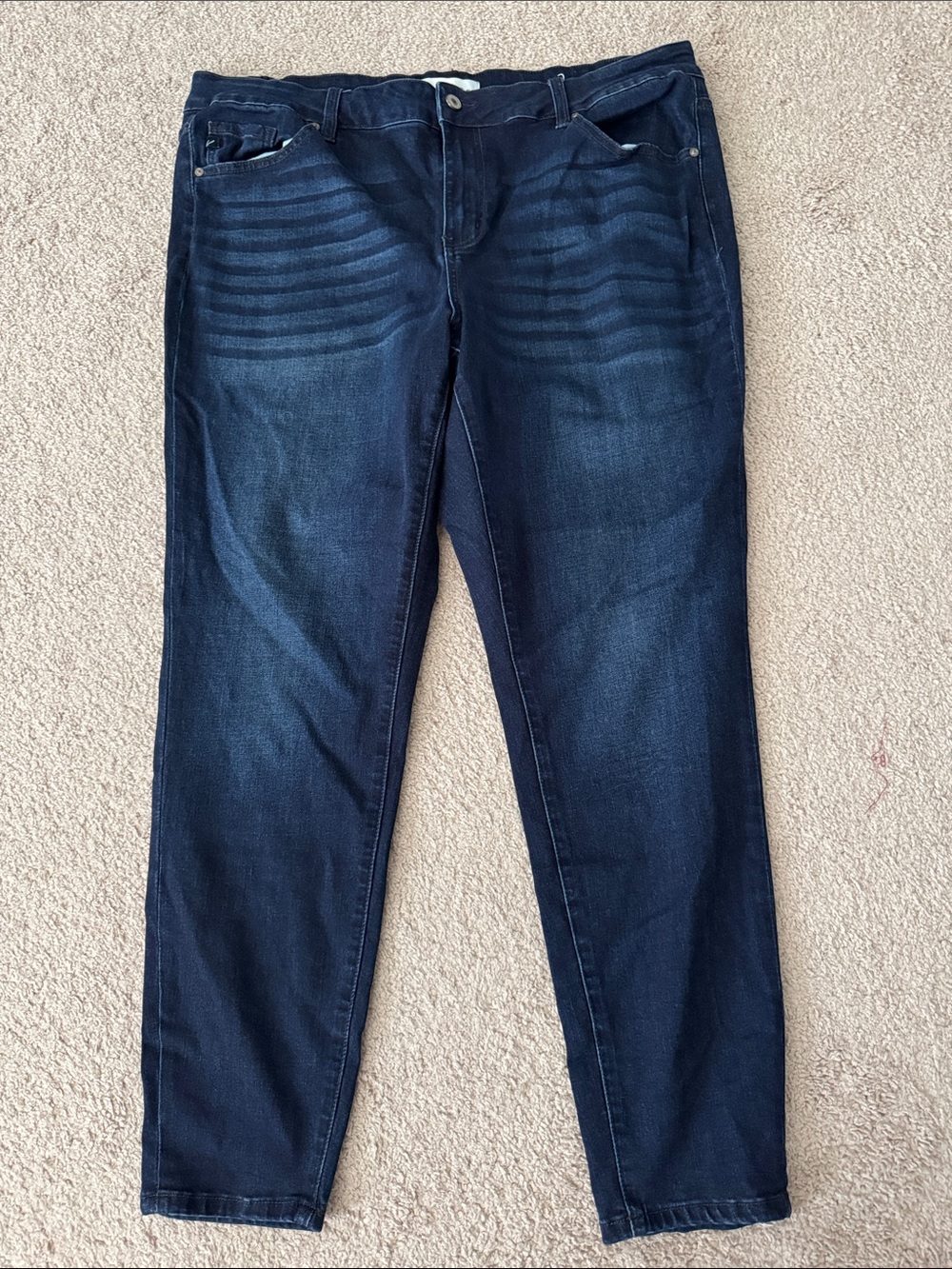 KanCan Women's Straight Leg Dark Blue Jeans